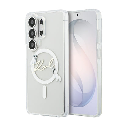 Karl Lagerfeld IML Choupette Karl Script Logo Magnetic Case for Samsung Galaxy S26 Ultra Transparent