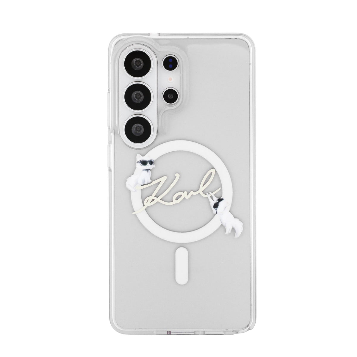 Karl Lagerfeld IML Choupette Karl Script Logo Magnetic Case for Samsung Galaxy S26 Ultra Transparent