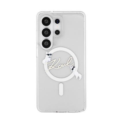 Karl Lagerfeld IML Choupette Karl Script Logo Magnetic Case for Samsung Galaxy S26 Ultra Transparent