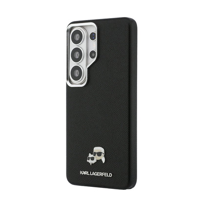 Karl Lagerfeld Grained PU Leather K&CH Heads Magnetic Case for Samsung Galaxy S26 Ultra Black