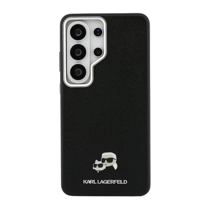 Karl Lagerfeld Grained PU Leather K&CH Heads Magnetic Case for Samsung Galaxy S26 Ultra Black