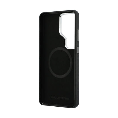 Karl Lagerfeld Grained PU Leather K&CH Heads Magnetic Case for Samsung Galaxy S26 Ultra Black