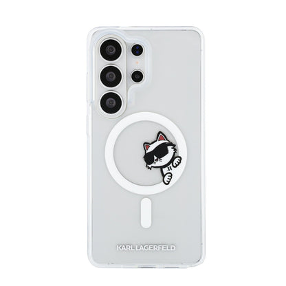 Karl Lagerfeld IML Choupette Peekaboo Logo Magnetic Case for Samsung Galaxy S26 Ultra Transparent
