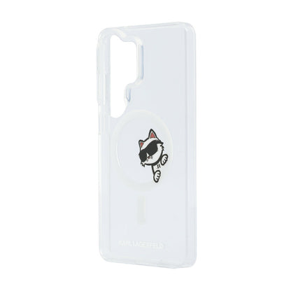Karl Lagerfeld IML Choupette Peekaboo Logo Magnetic Case for Samsung Galaxy S26 Ultra Transparent