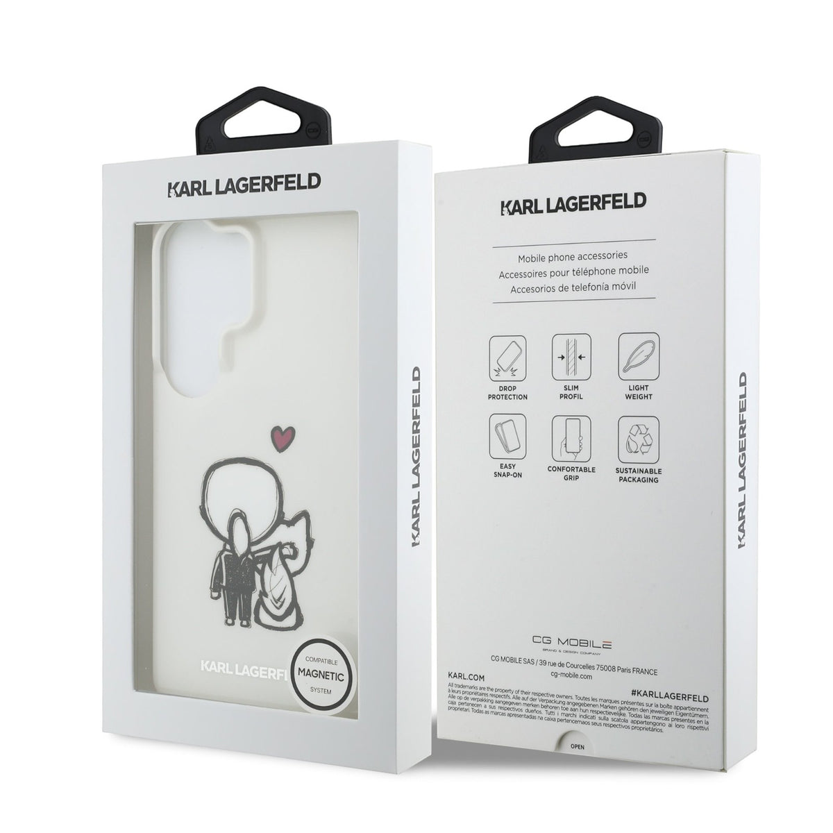 Karl Lagerfeld IML K&CH Back Logo Magnetic Case for Samsung Galaxy S26 Ultra Transparent