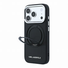Karl Lagerfeld PU Saffiano Ring Stand MagSafe Case for iPhone 18 Pro Black