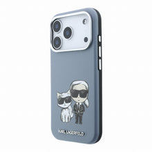 Karl Lagerfeld PU Semi Wrap Smooth Sketch Bodies Magsafe Case for iPhone 18 Pro Blue