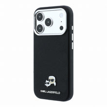 Karl Lagerfeld PU Grained Semi Wrap K&CH Heads Magsafe Case for iPhone 18 Pro Black