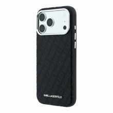 Karl Lagerfeld PU Grained Allover Semi Wrap Magsafe Case for iPhone 18 Pro Black