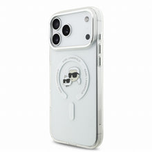 Karl Lagerfeld IML K&CH Heads Metal Frame MagSafe Case for iPhone 18 Pro Max White