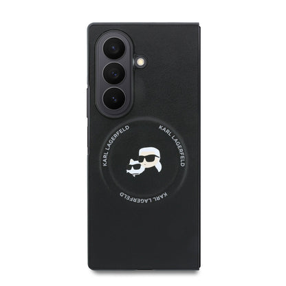 Karl Lagerfeld PU Karl and Choupette Heads Magnetic Case for Samsung Galaxy Z Fold 8 Ultra Black