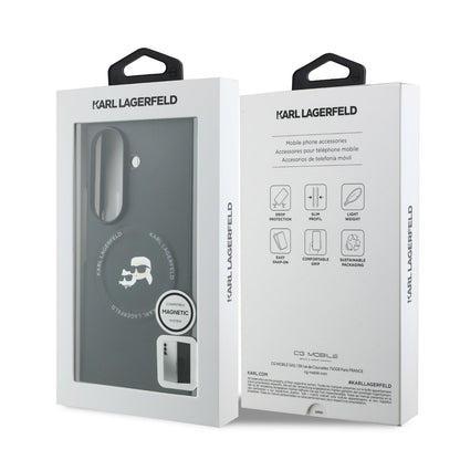 Karl Lagerfeld PU Karl and Choupette Heads Magnetic Case for Samsung Galaxy Z Fold 8 Ultra Black
