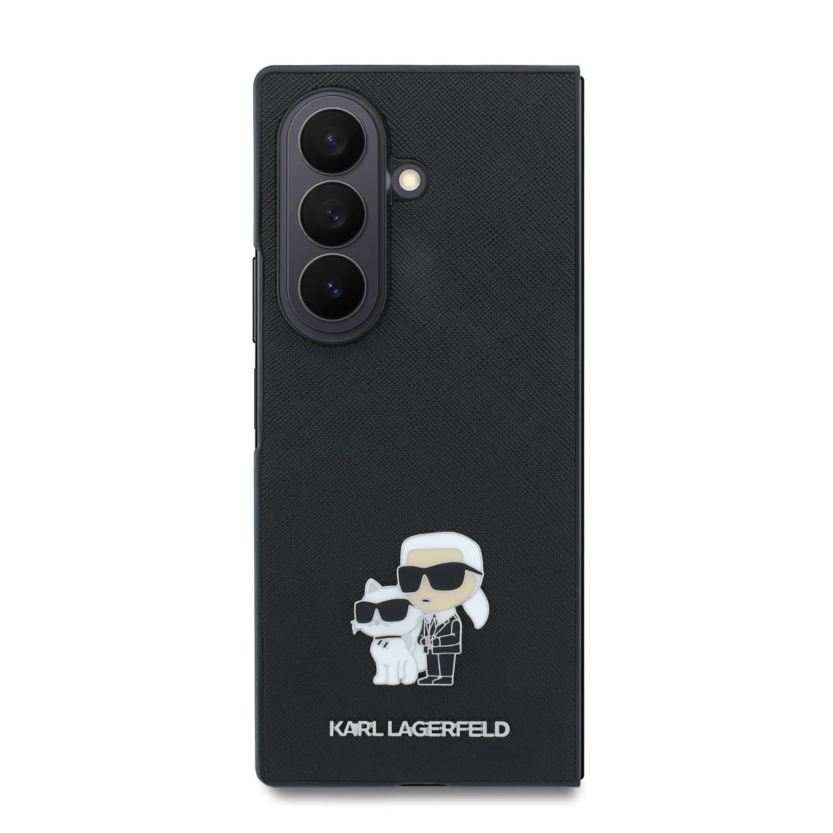 Karl Lagerfeld PU Saffiano Karl and Choupette Case for Samsung Galaxy Z Fold 8 Ultra Black