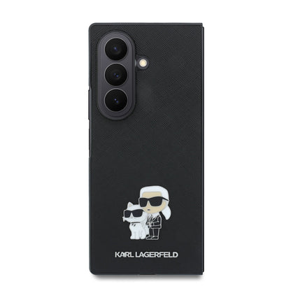 Karl Lagerfeld PU Saffiano Karl and Choupette Case for Samsung Galaxy Z Fold 8 Ultra Black