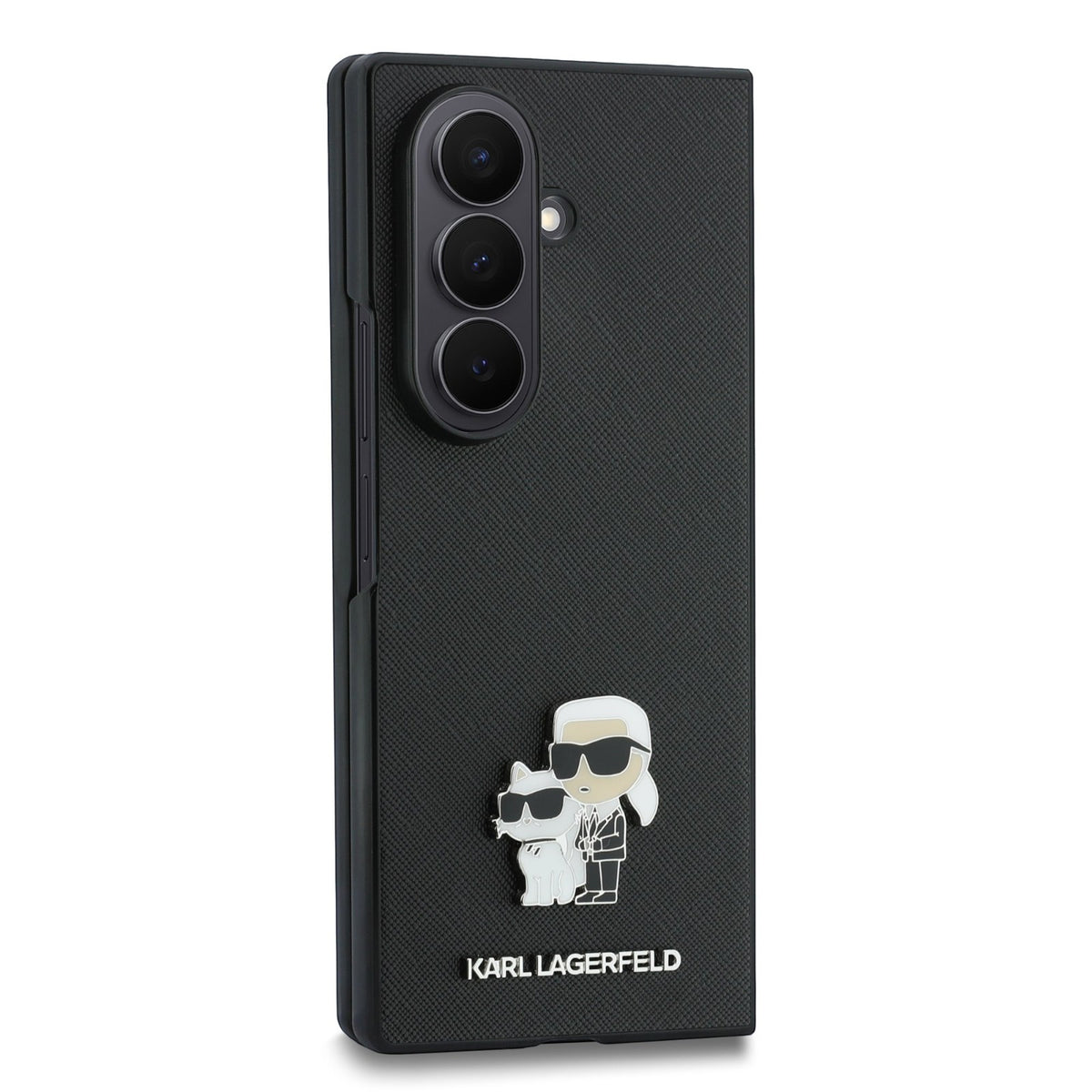 Karl Lagerfeld PU Saffiano Karl and Choupette Case for Samsung Galaxy Z Fold 8 Ultra Black