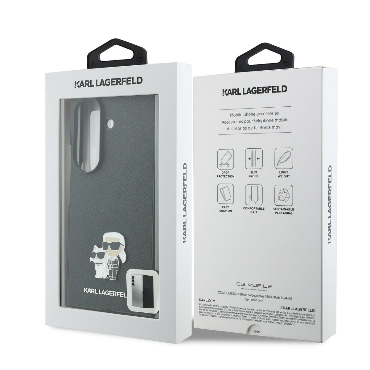 Karl Lagerfeld PU Saffiano Karl and Choupette Case for Samsung Galaxy Z Fold 8 Ultra Black