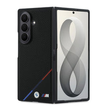 BMW M PU Perforated Tricolor Stripe Magnetic Case for Samsung Galaxy Z Fold 8 Ultra Black