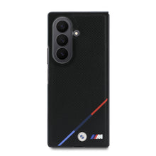 BMW M PU Perforated Tricolor Stripe Magnetic Case for Samsung Galaxy Z Fold 8 Ultra Black