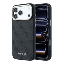 Guess PU Leather 4G Gold Frame MagSafe Case for iPhone 18 Pro Max Black