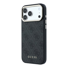 Guess PU Leather 4G Gold Frame MagSafe Case for iPhone 18 Pro Max Black