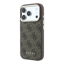 Guess PU Leather 4G Gold Frame MagSafe Case for iPhone 18 Pro Max Brown