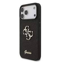Guess PU Fixed Glitter 4G Metal Logo Case for iPhone 18 Pro Max Black