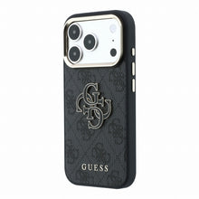 Guess PU 4G Resin Metal Logo Case for iPhone 18 Pro Max Black